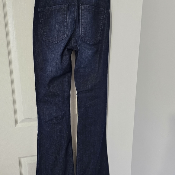 Dark wash wide leg denim trouser. - Picture 3 of 3